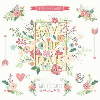 多彩花朵边框装饰