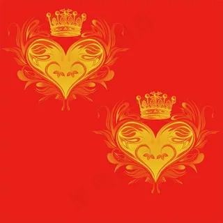 喜庆皇冠心形底纹