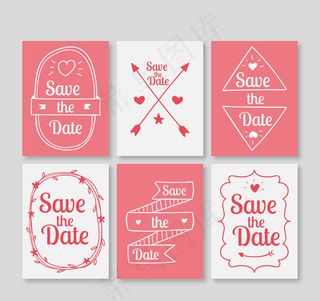 粉色婚礼邀请卡