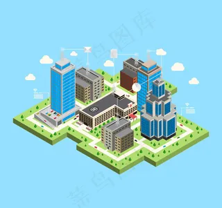 城市无线网络插画