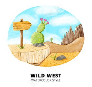 美国西部风景矢量