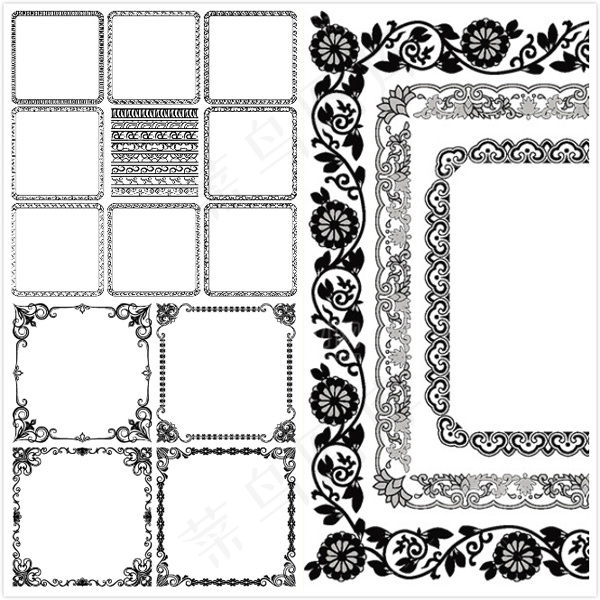 欧式花纹花边框