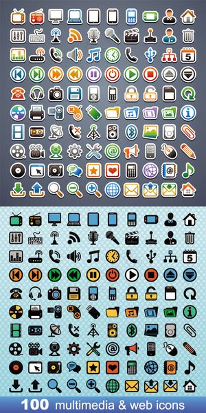 多媒体网络图标,免抠元素