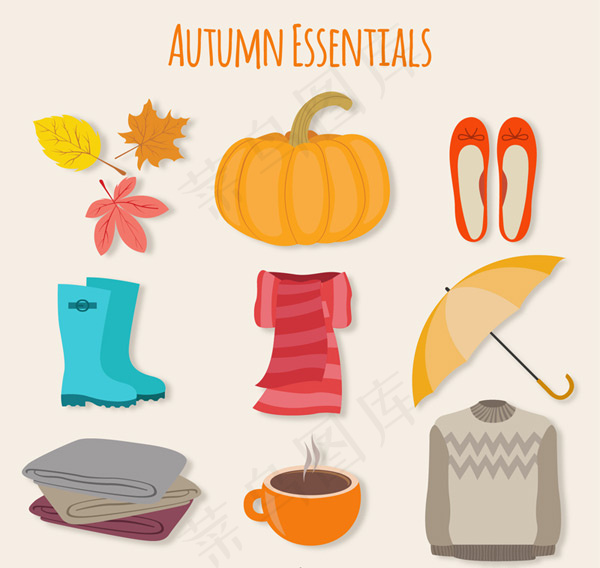 秋季元素图标,免抠元素