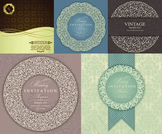 婚礼邀请卡矢量