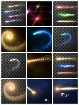 炫彩光线线条矢量