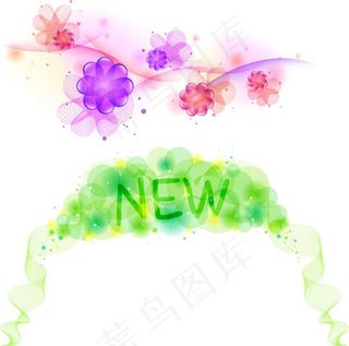 梦幻花纹背景,背景元素