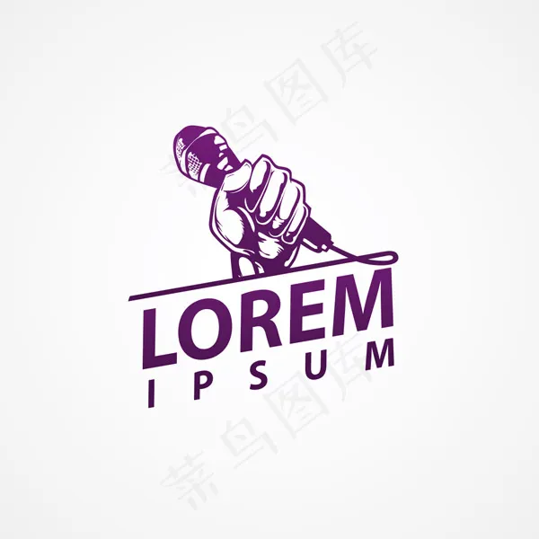 麦克风标志eps,ai矢量模版下载