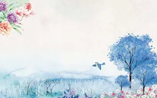 清新手绘春天海报背景模板高清