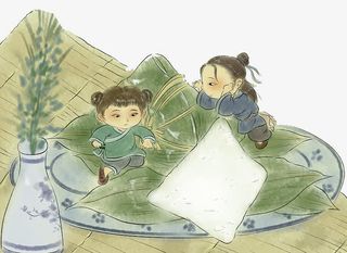 水彩水墨中式风格装饰插图端午节免抠