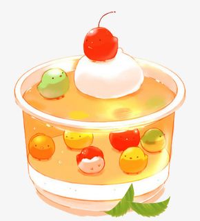 美味手绘布丁果冻免抠