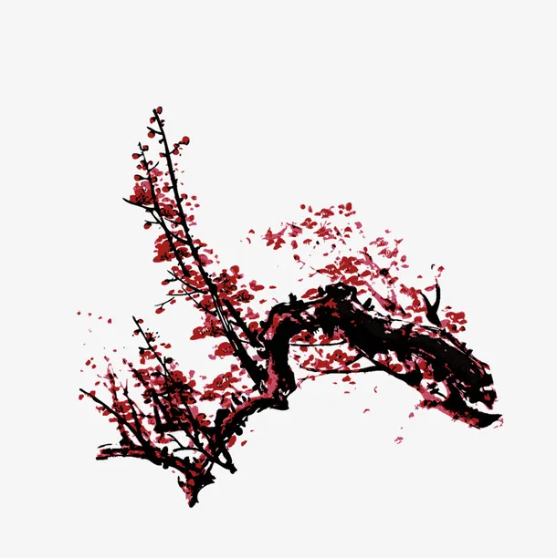 水墨梅花免抠