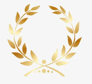 金色树叶对称装饰花边免抠