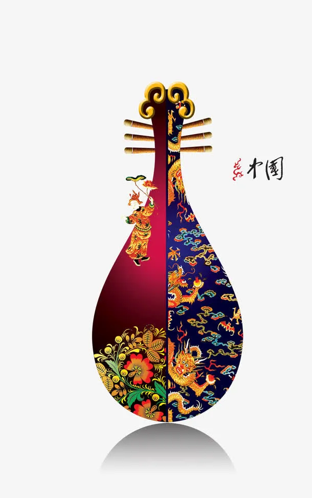 中国风古典琵琶素材免抠