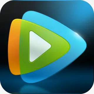 深蓝色腾讯视频图标免抠