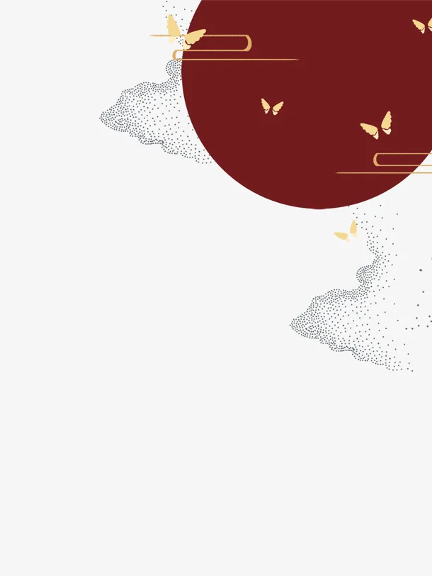 国潮圆月夜色免抠