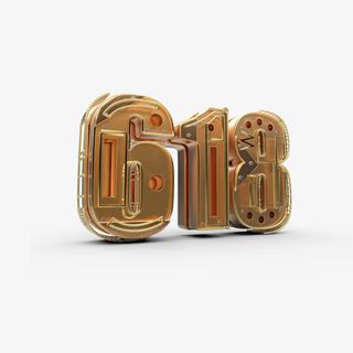 618金色重金属立体金属字体免抠