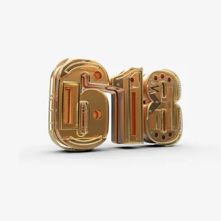 618金色重金属立体金属字体免抠