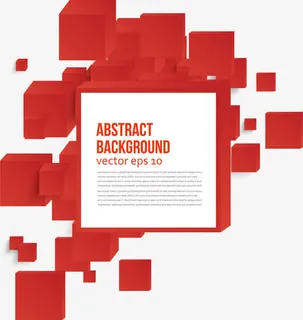 矢量抽象红色立体设计素材图片免抠