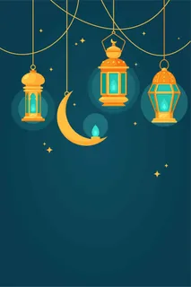 漂亮灯笼蓝色创意扁平背景高清