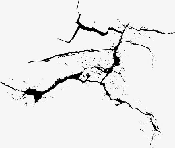 裂痕黑白素材免抠