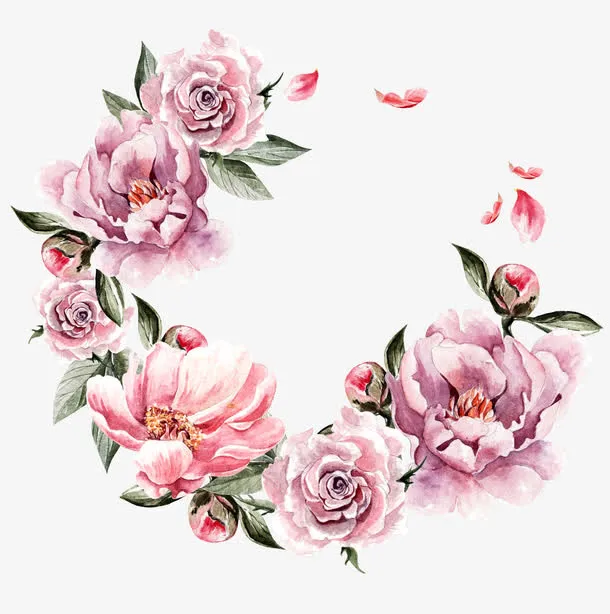 手绘鲜花花簇免抠