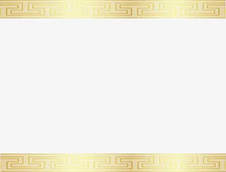 中国风金色花边框架免抠
