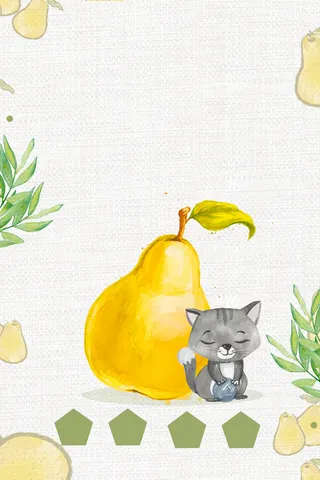 夏日手绘冰糖雪梨饮料海报背景素材高清