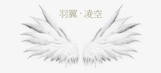 羽翼凌空白色游戏免抠