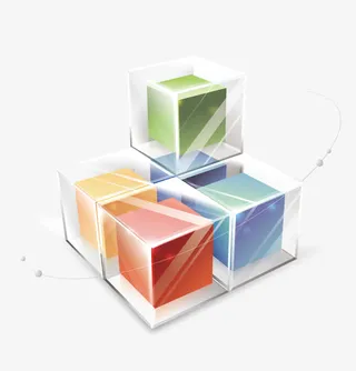 矢量科技方块免抠