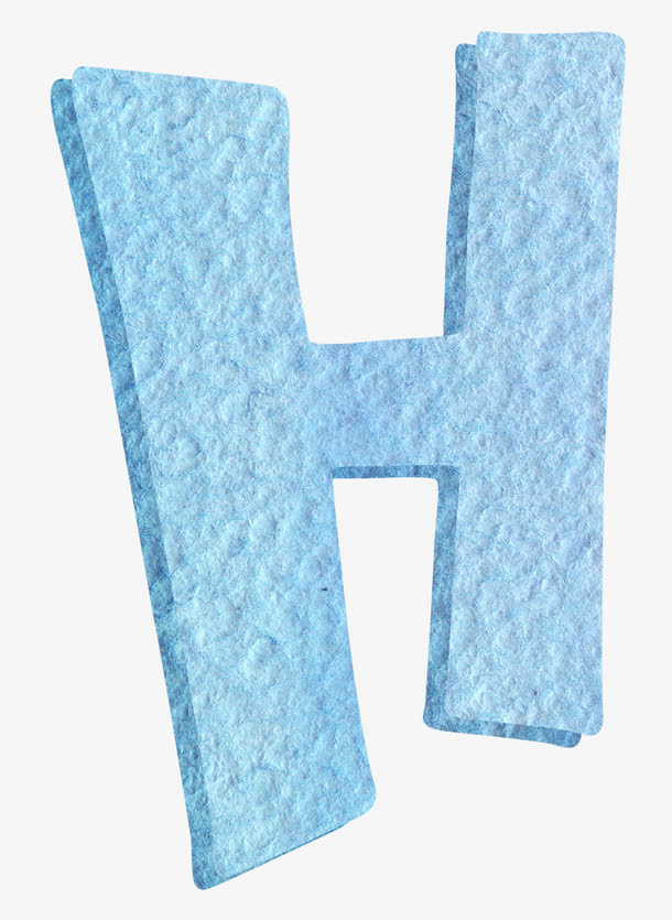 蓝色字母H免抠