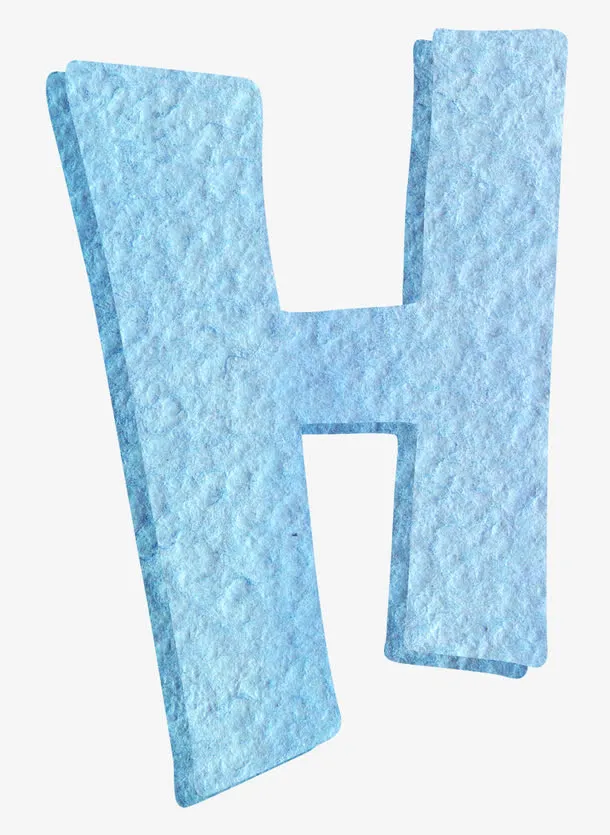 蓝色字母H免抠