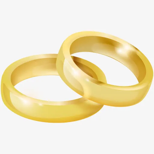 金色对戒浪漫唯美免抠