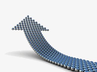 金属圆球组成的向上的箭头免抠