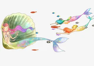 唯美彩铅手绘免抠