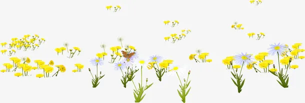 创意合成效果草地花草免抠