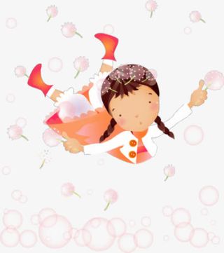 卡通小女孩免抠