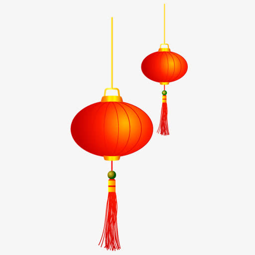 中式喜庆红灯笼素材免抠
