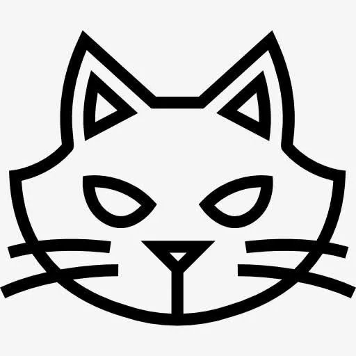 万圣节猫脸的轮廓图标免抠