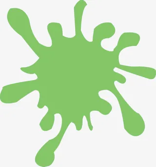 春天手绘绿色墨迹免抠