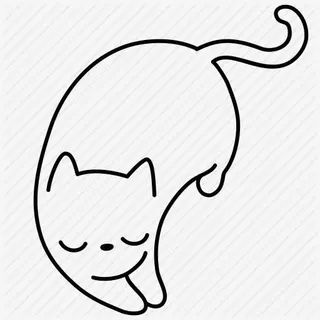 高清创意手绘睡午觉的小猫咪免抠