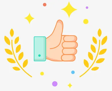 手绘称赞大拇指免抠图免抠