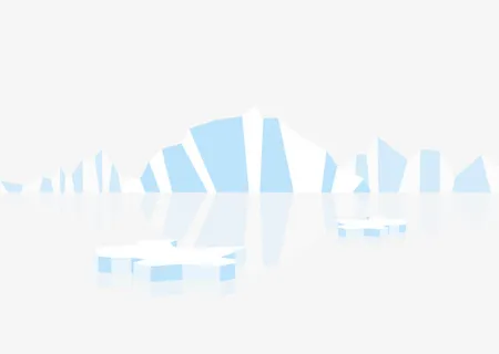 卡通蓝白色冰山免抠