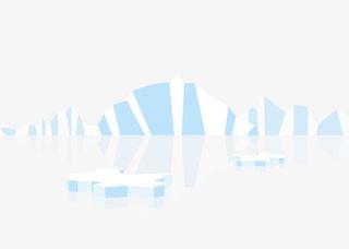 卡通蓝白色冰山免抠