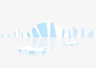 卡通蓝白色冰山免抠