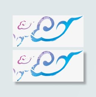 蓝色祥云儿童节素材免抠