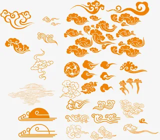 传统元素云纹免抠