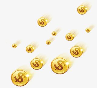 飞洒的金币符号免抠
