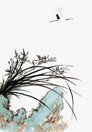 兰花水墨素材图片免抠