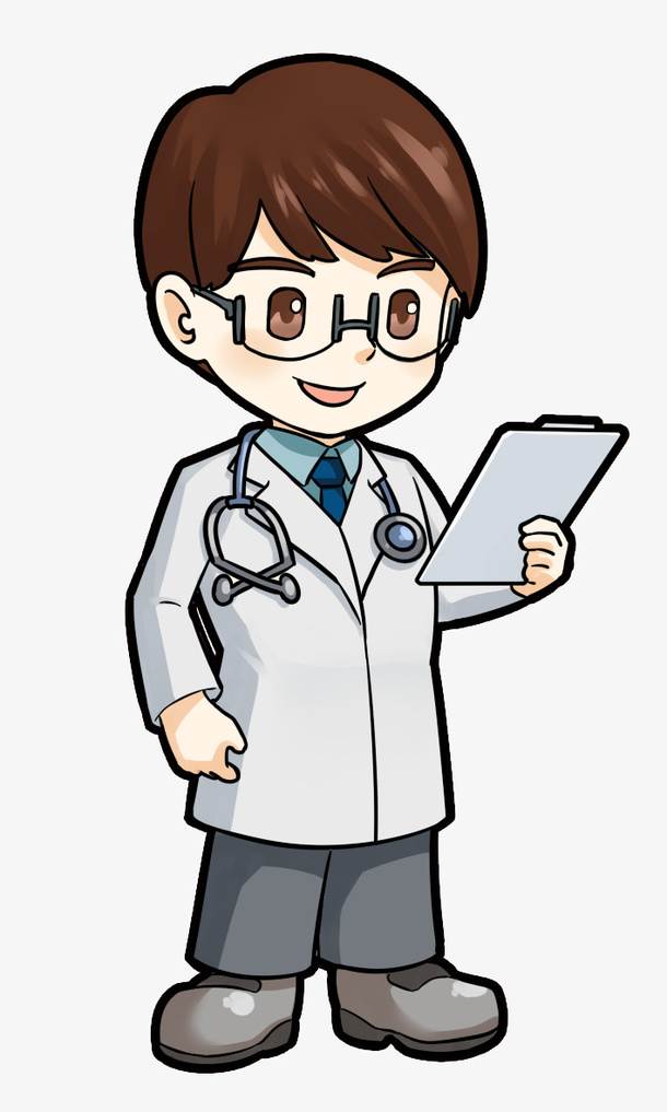 拿着病例本的卡通医生免抠